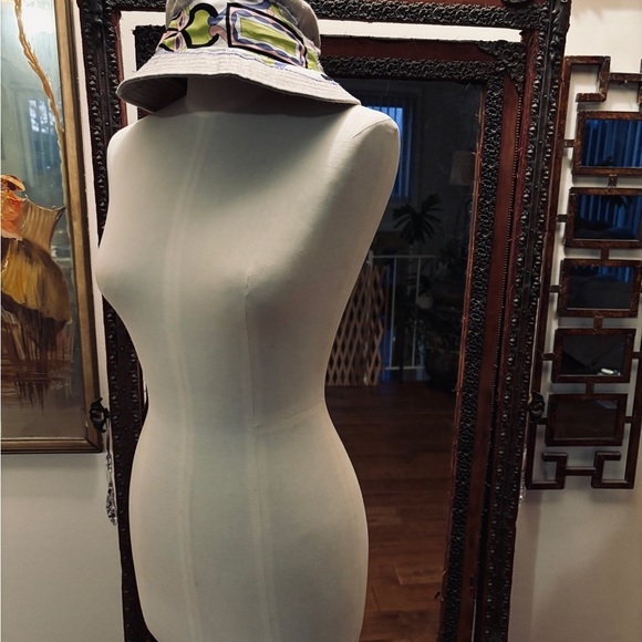 SALE Custom Unisex RESPOKE EMILIO PUCCI Bucket Hat . Pucci Silk Trim Irish Linen - Picture 6 of 15